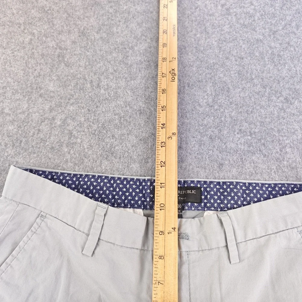 Banana Republic Aiden Chino Pants Mens 30x30 Gray Flat Front Cotton Stretch
